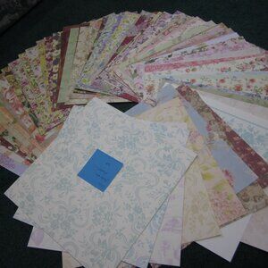 106 Sheets 12x12 Cardstock Papers Medium Sized Floral Scrapbooking